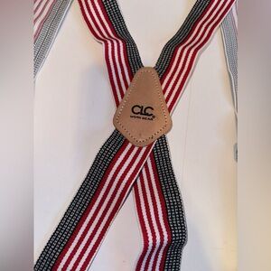 CLC Custom Leather Craft 2" Suspenders Top Grain Cowhide Adjustable USA Flag